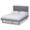 Baxton Studio Emele Grey Upholstered and Ash Walnut Wood Queen Size Platform Bed 164-9414-9432 - alternate 7